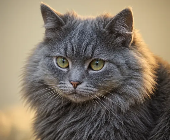 fluffy grey cat