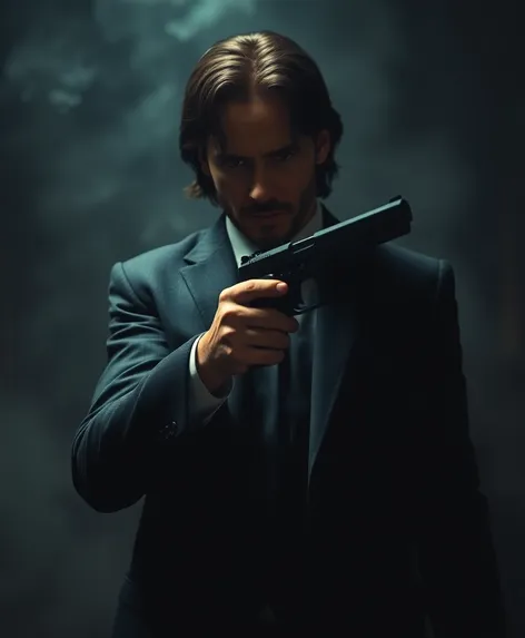 john wick holding gun