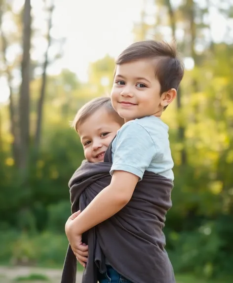 holding child on hip