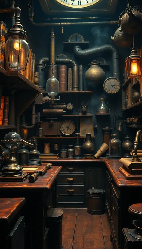 steampunk mad scientist lab