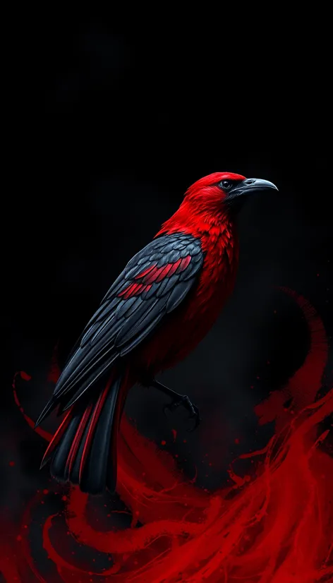 red flag black bird