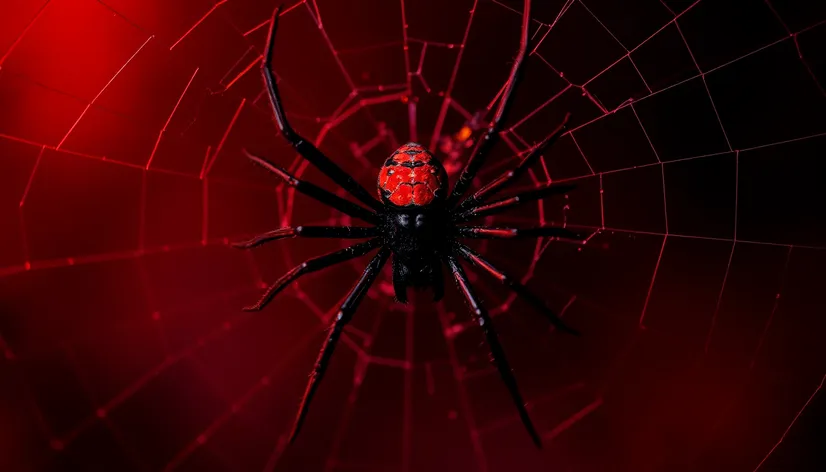 black spider with red