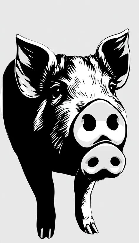 black and white pig