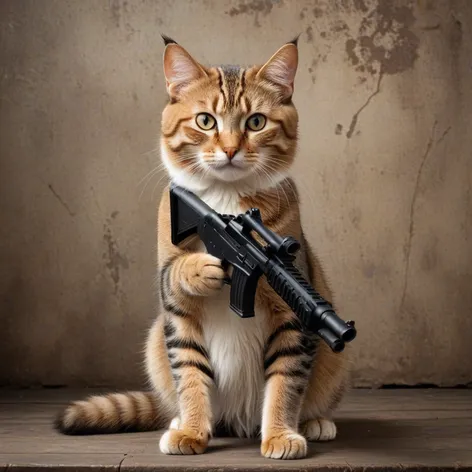 cat with a gun