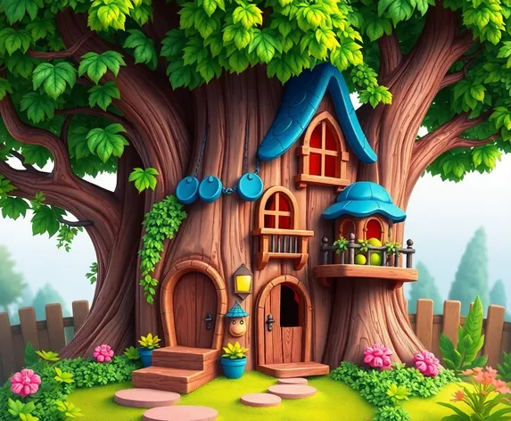 kids cartoon 3d treehouse