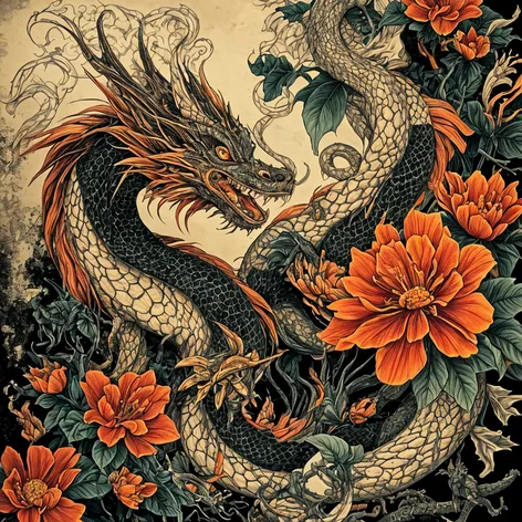 Full sleeve tattoo dragon