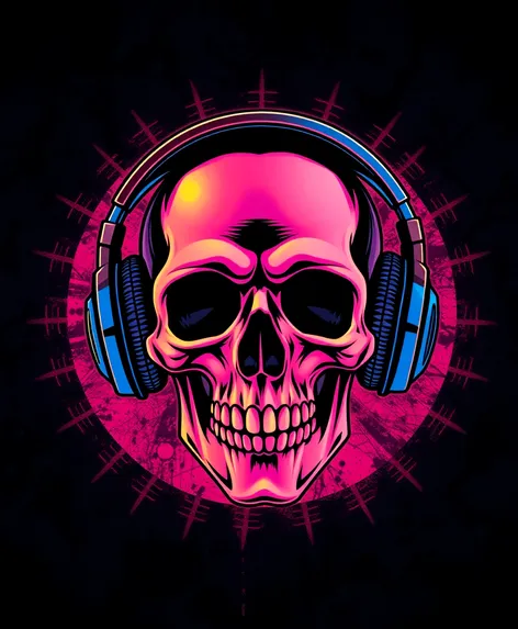 skull with headphones