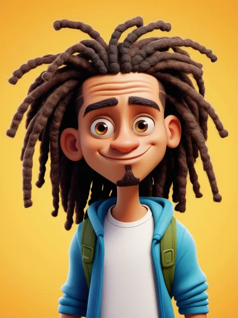 cartoon character with dreads