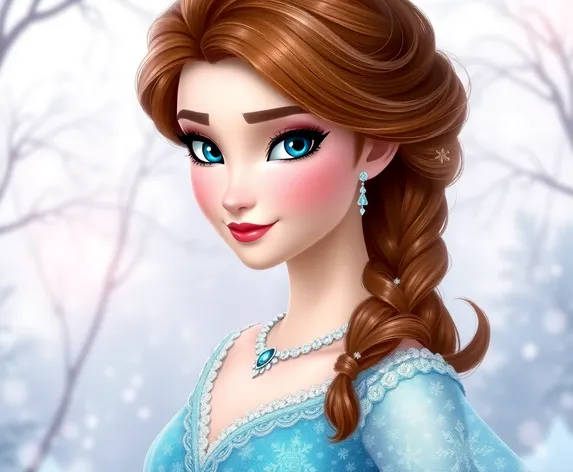 elsa with brown hair