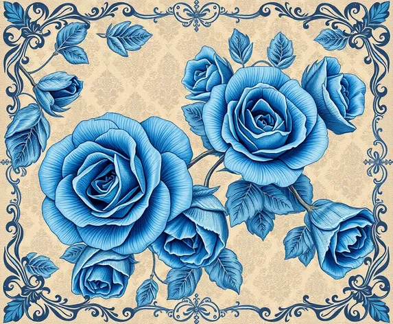 blue roses borders