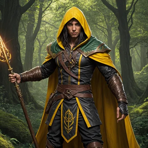 Half-elven warlock. Male, black