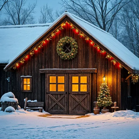 Barn with snow and