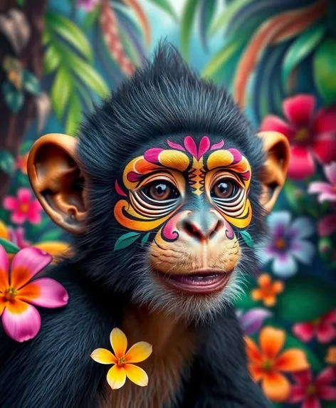 monkey face paint