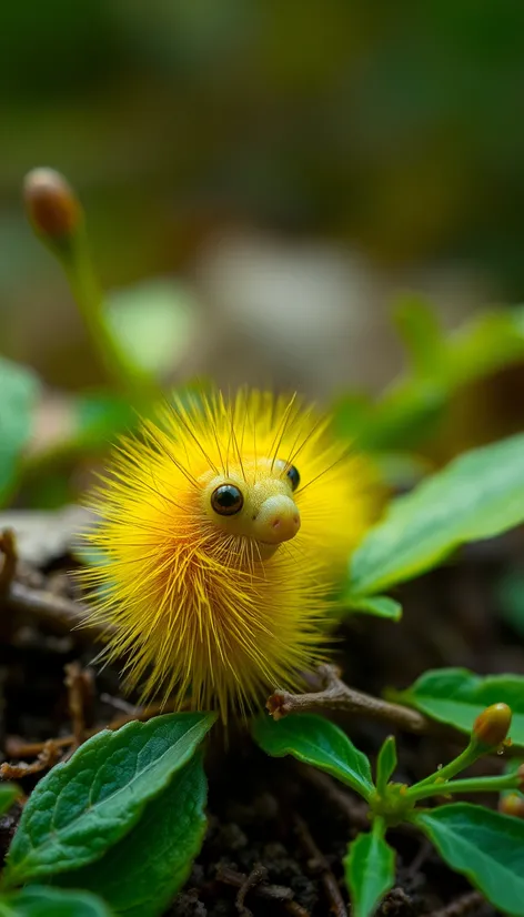 fuzzy yellow caterpillar