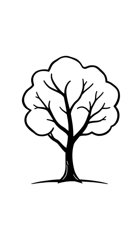 tree cartoon black and