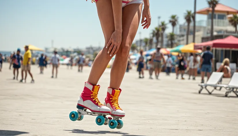 A woman roller skating