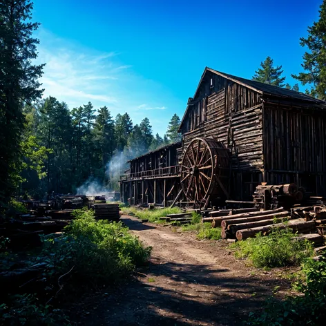 lumber mill in forest