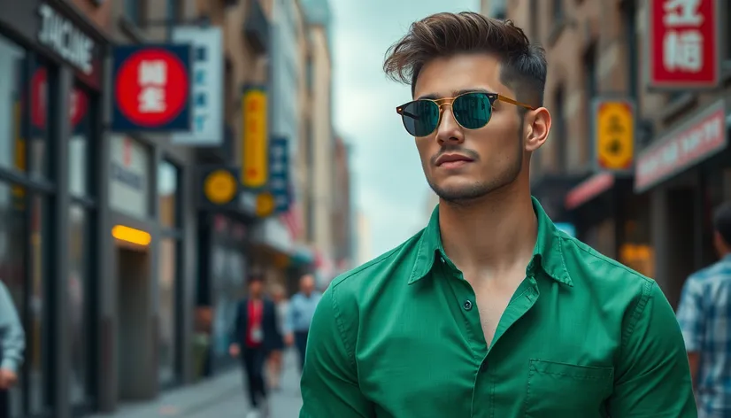 men green shirt fashion