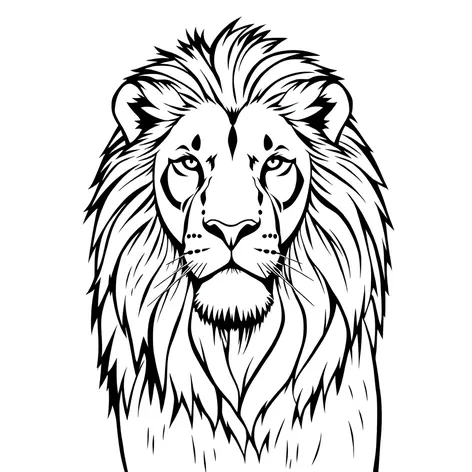 lion line drawing