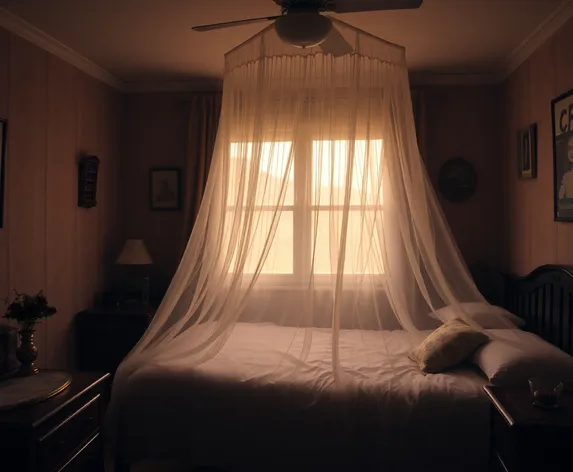 mosquito net in bed