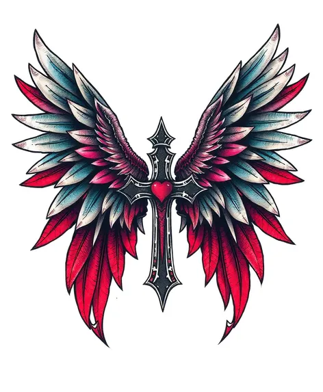 tattoo wings with cross