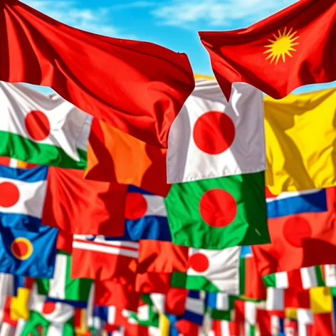 asian flags