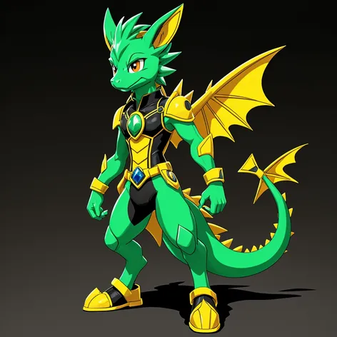 Anthro green male dragon