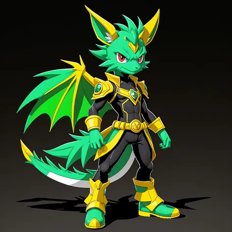 Anthro green male dragon