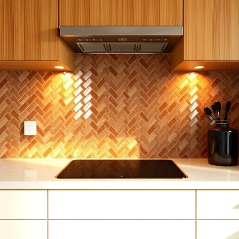 herringbone tile backsplash