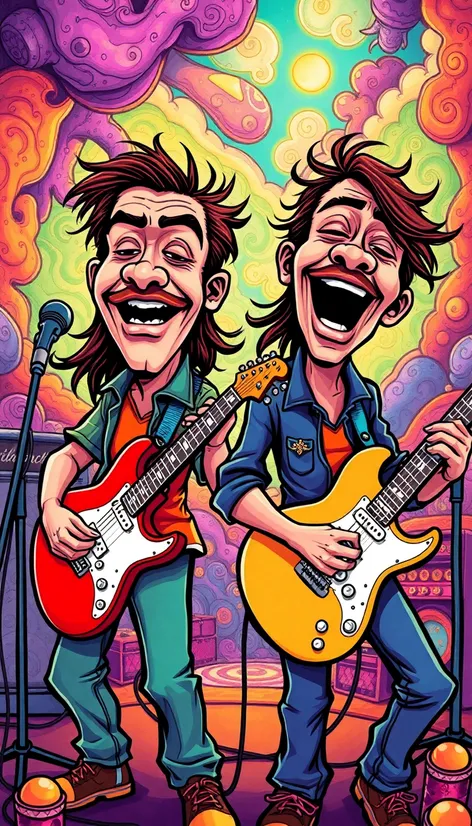 cartoon images of guitarists