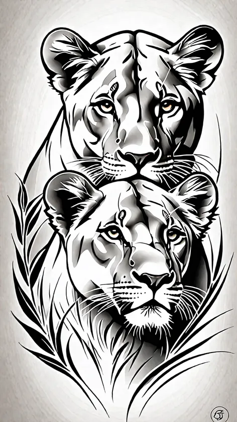 lioness and cub tattoo