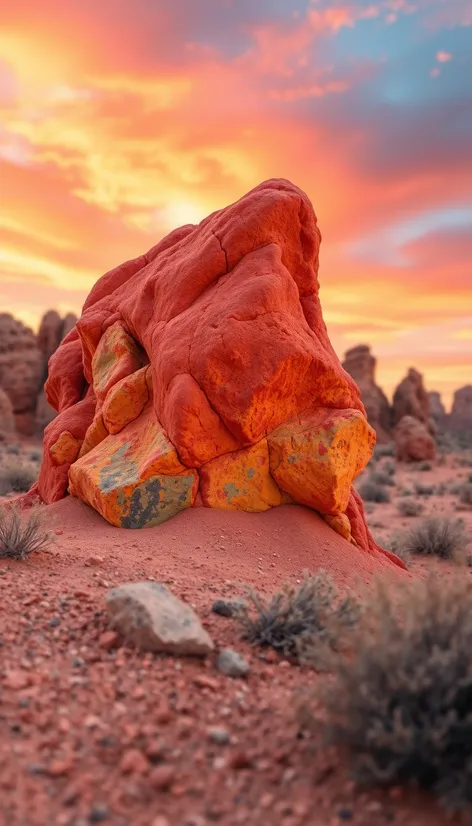 brightly colored rock