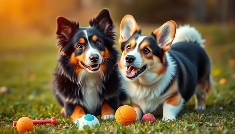 border collie and corgi