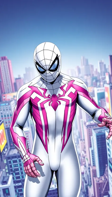 white and pink spider