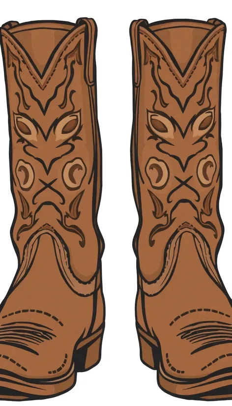 preppy cowboy boots outline