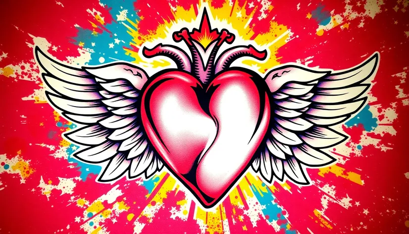 heart with wings tattoo