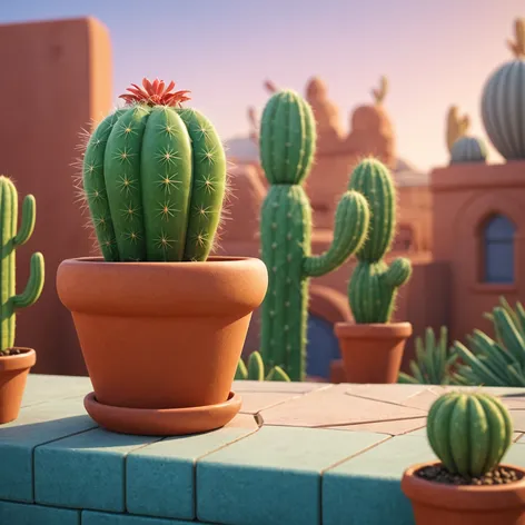 Cute cactus pot