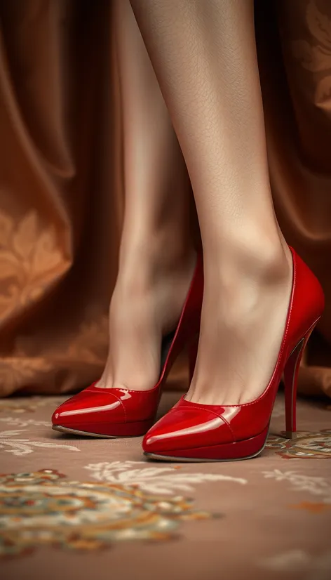 women's red high heel