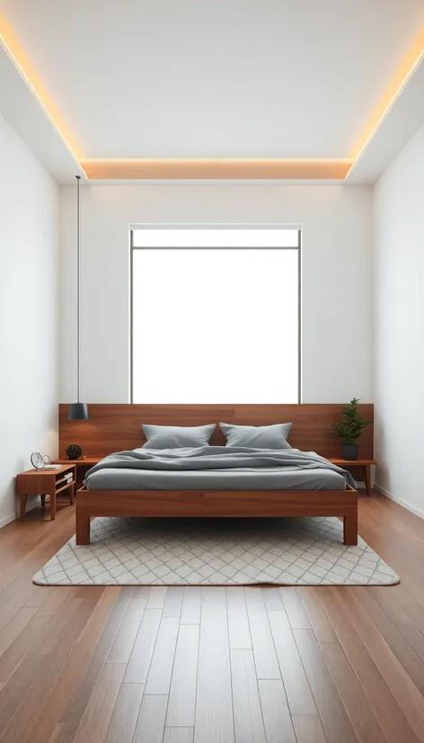 hardwood minimalist bed frame