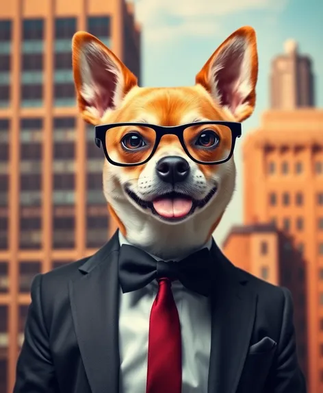 dog in business suit