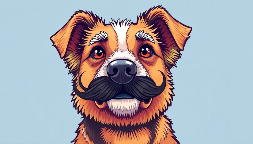 dog with mustache