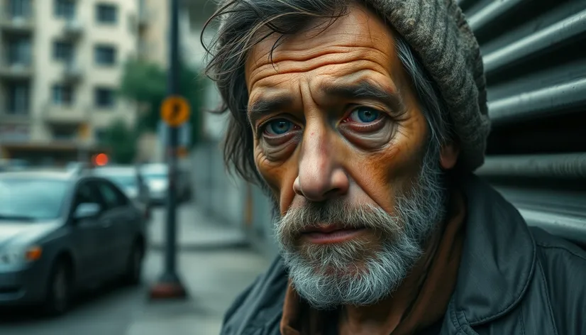 homeless man ai art