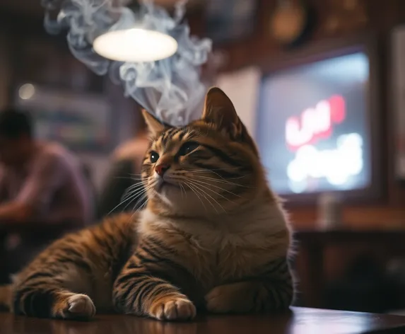 cat smoking joint