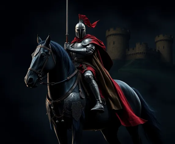 black knight on horse