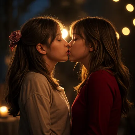 2 girls kissing