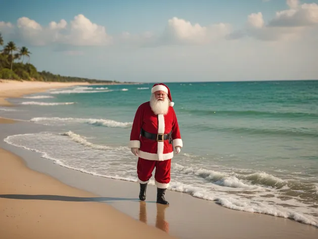 santa on the beach