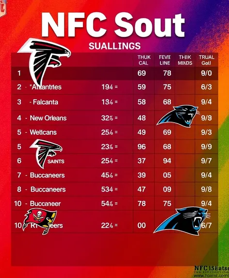 nfc south standings