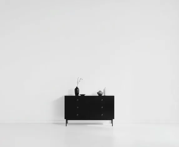 thin black dresser