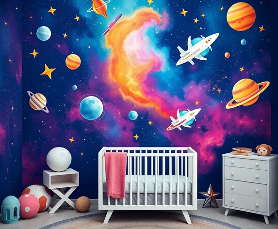 galaxy space themed nursery