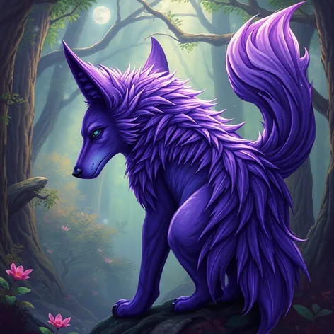 purple wolf ears and